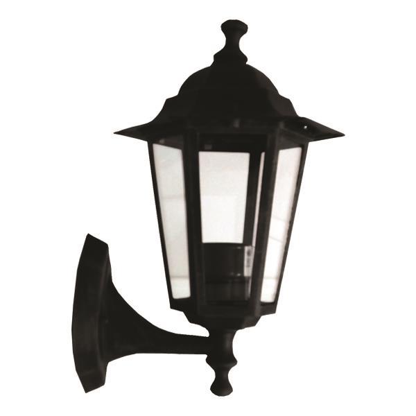 WALL LIGHT HEXAGONAL ALLUMINIUM BLACK UP E27