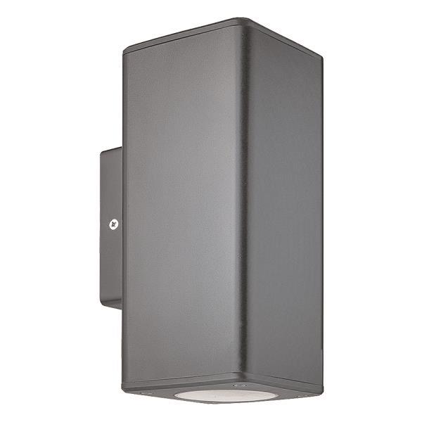 WALL LIGHT SQUARE UP-DOWN PLASTIC GU10 GREY