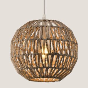 LIGHT FIXTURES HANGING SIMPLE E27 Φ255x230 GREY ROPE