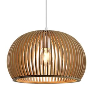 LIGHT FIXTURES HANGING SIMPLE  Ε27 WOOD
