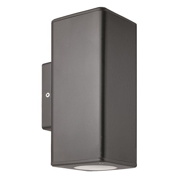 WALL LIGHT SQUARE UP-DOWN PLASTIC GU10 DARK GREY