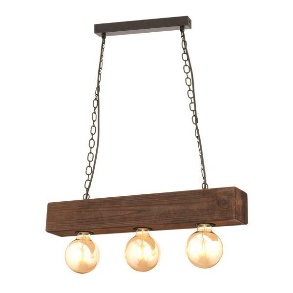 HANGING LIGHT TRIPLE "NOSTOS" 3XE27 WOOD/ METAL HANGING LIGHT TRIPLE "NOSTOS" 3XE27 WOOD/ METAL