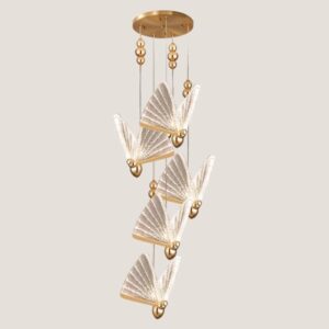 LIGHT FIXTURES HANGING BUTTERFLY VITRO LED 30W 60x70x25TRANSPARENT/GOLD