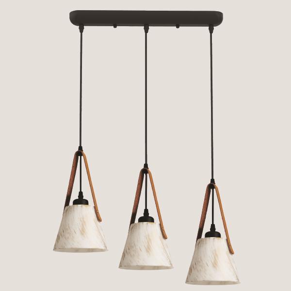 LIGHT FIXTURES HANGING TRIPLEFOLD E27 510x900 WHITE/MARBLE