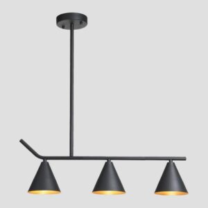Ceiling Light Fixtures 3xΕ27  BLACK MATT/GOLD