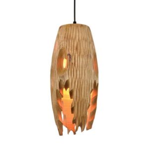 LIGHT FIXTURES HANGING SIMPLE  Ε27 WOOD