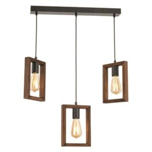 HANGING LIGHT TRIPLE "OREON" 3XE27 WOOD/ METAL