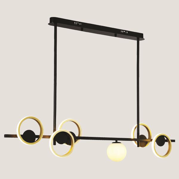 LIGHT FIXTURES HANGING LINEAR LED 33W+1xG9 3000Κ GOLD/BLACK