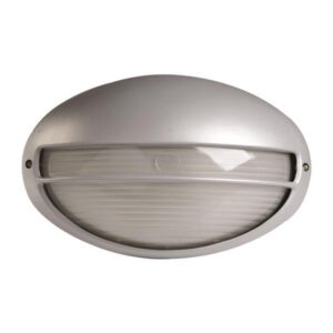 WALL LIGHT OVAL ALUMINUM GREY WITH COVER