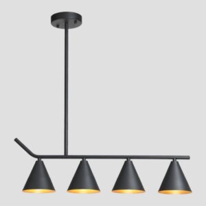 Ceiling Light Fixtures 4xΕ27  BLACK MATT/GOLD