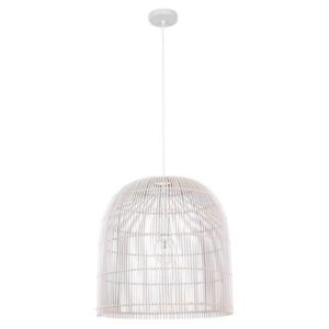 LIGHT FIXTURES HANGING SIMPLE E27 MAX 60W D500X500 RATTAN WHITE