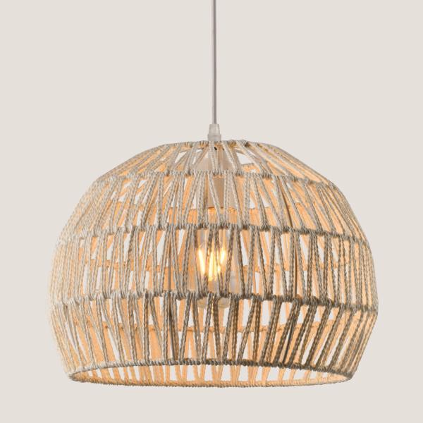 LIGHT FIXTURES HANGING SIMPLE E27 Φ360x260 WHITE ROPE