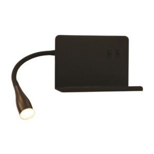 ΑΠΛΙΚΑ ΚΡΕΒΑΤΙΟΥ ΑΝΑΓΝΩΣΗΣ "LINA" 4W & 3W LED & USB 3000K ΜΑΥΡΟ