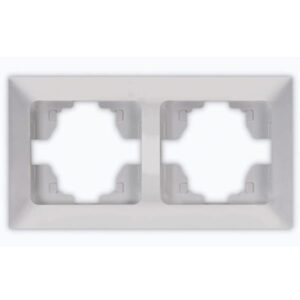 2 GANG HORIZONTAL FRAME  SILVER