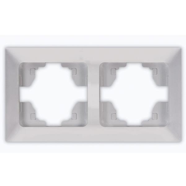 2 GANG HORIZONTAL FRAME  SILVER
