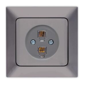 2 GANG NUMERIC TELEPHONE SOCKET SMOKED