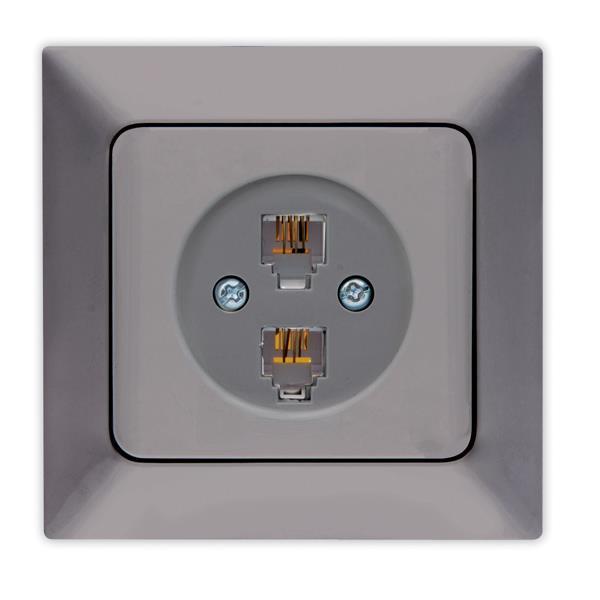 2 GANG NUMERIC TELEPHONE SOCKET SMOKED 2 GANG NUMERIC TELEPHONE SOCKET SMOKED