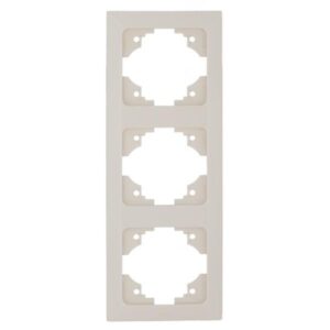 3 GANG VERTICAL FRAME CREAM