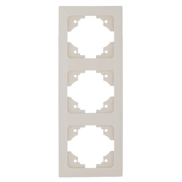 3 GANG VERTICAL FRAME CREAM