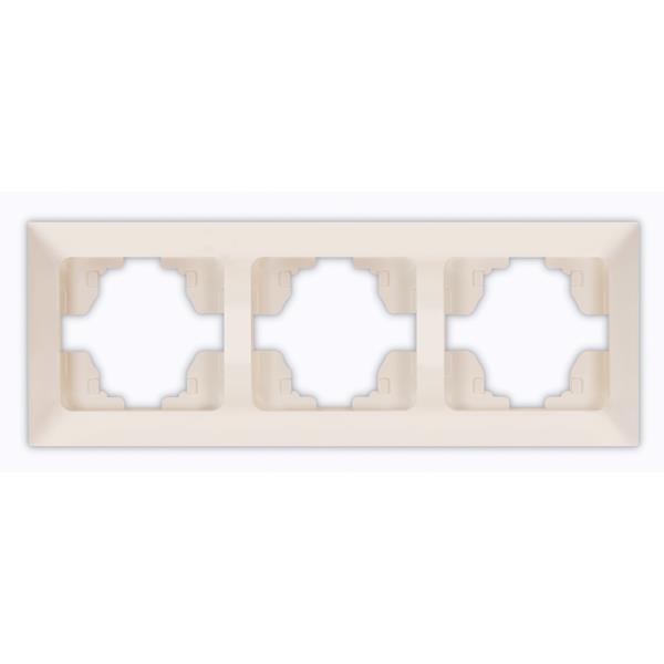3 GANG HORIZONTAL FRAME  CREAM