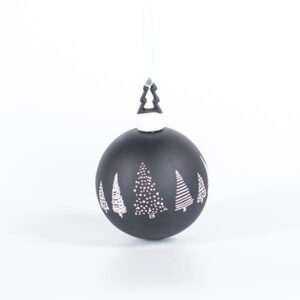 GLASS BALL WITH PORCELAIN TREES