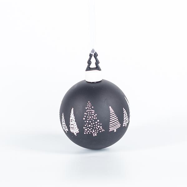 GLASS BALL WITH PORCELAIN TREES