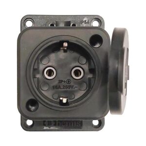 SCHUKO SOCKET WITH RUBBER COVER SINGLE 16 ΙΡ54
