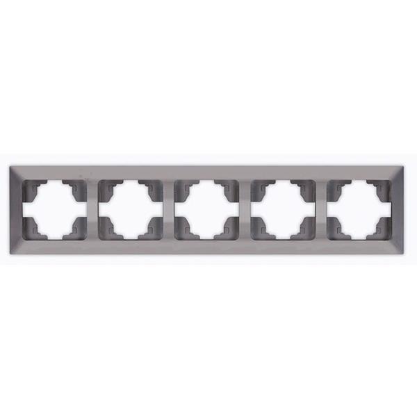 5 GANG HORIZONTAL FRAME  SMOKED