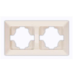 2 GANG HORIZONTAL FRAME  CREAM