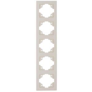 5 GANG VERTICAL FRAME CREAM