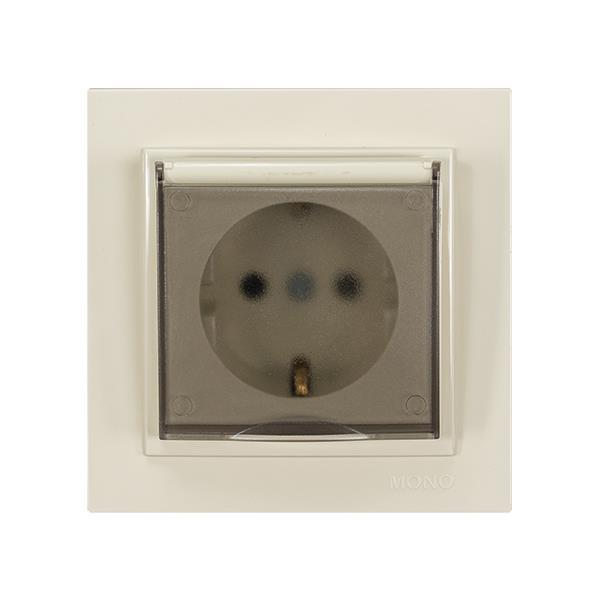 DESPINA SOCKET OUTLET EARTHED WITH PROTECTION COVER CREAM