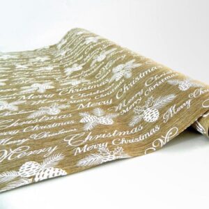 RIBBON BEIGE WITH WHITE MERRY CHRISTMAS