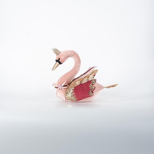 HANGING VELVET SWAN