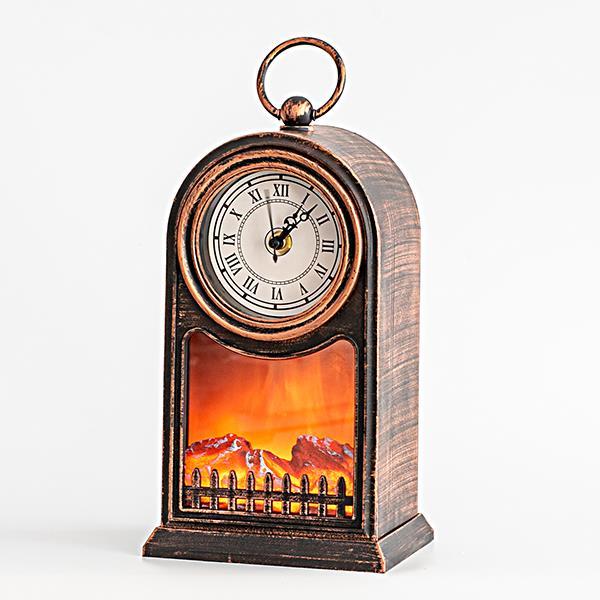PLASTIC BLACK FIREPLACE CLOCK