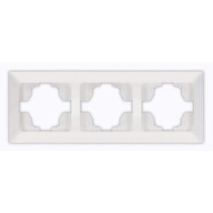 3 GANG HORIZONTAL FRAME WHITE