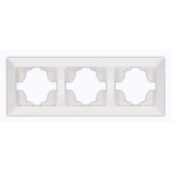 3 GANG HORIZONTAL FRAME WHITE