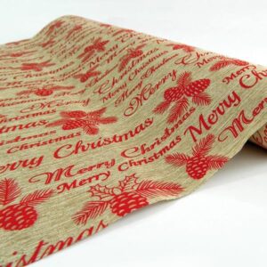 RIBBON BEIGE WITH RED MERRY CHRISTMAS
