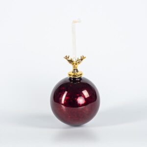 GLASS BALL WITH PORCELAIN REINDEER