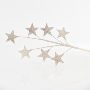BRANCH WITH CHAMPAGNE GLITTER AND STARS