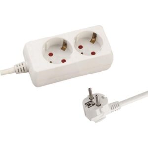 SOCKET 2 SCHUKO HOLES CABLE 3X1