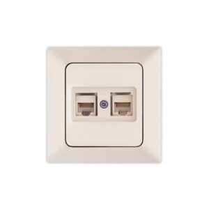 2 GANG CAT 6 DATA SOCKET-RJ45 CREAM