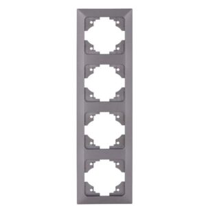 4 GANG VERTICAL FRAME SILVER