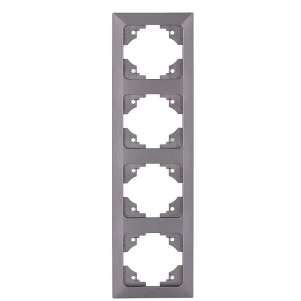 4 GANG VERTICAL FRAME SILVER