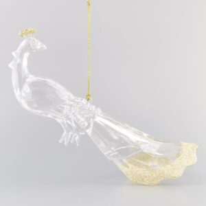 ACRYLIC PEACOCK WΙΤΗ GOLD GLITTER ON CROWN