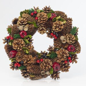 WREATH WITH APPLES AND PINE CONES