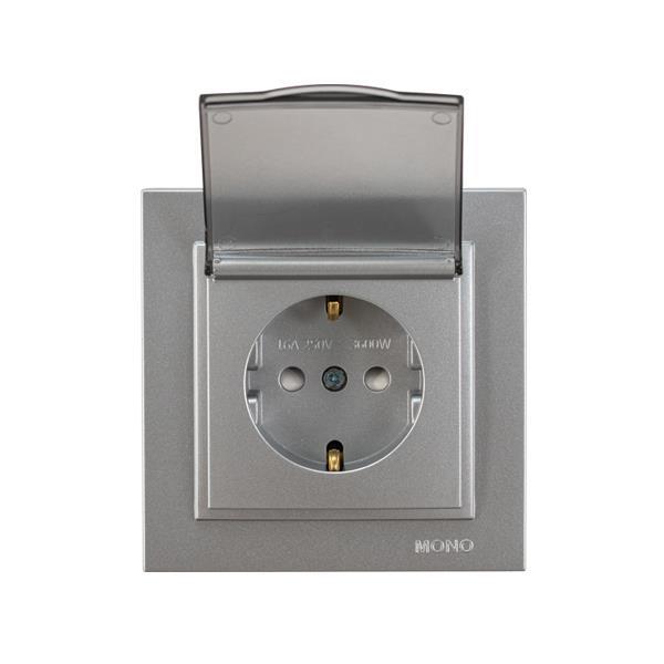 DESPINA CHILDPROOF SOCKET OUTLET EARTHED SCREW TYPE SILVER
