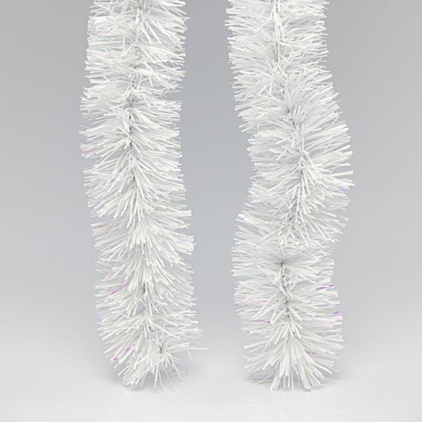 TINSEL GARLAND 2m x 8cm RAINBOW WHITE COLOUR
