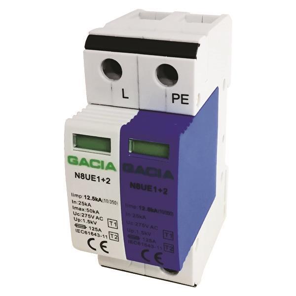 SURGE PROTECTIVE DEVICE SINGLE PHASE T1-T2 12.5kA 275V 1P+NPE