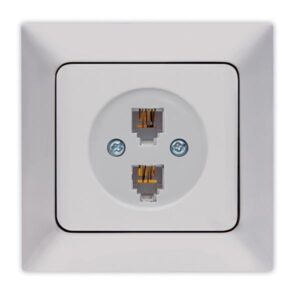 2 GANG NUMERIC TELEPHONE SOCKET SILVER