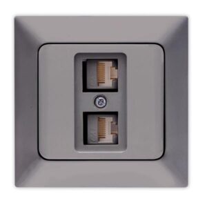 2 GANG CAT 6 DATA SOCKEΤ -RJ45 SMOKED